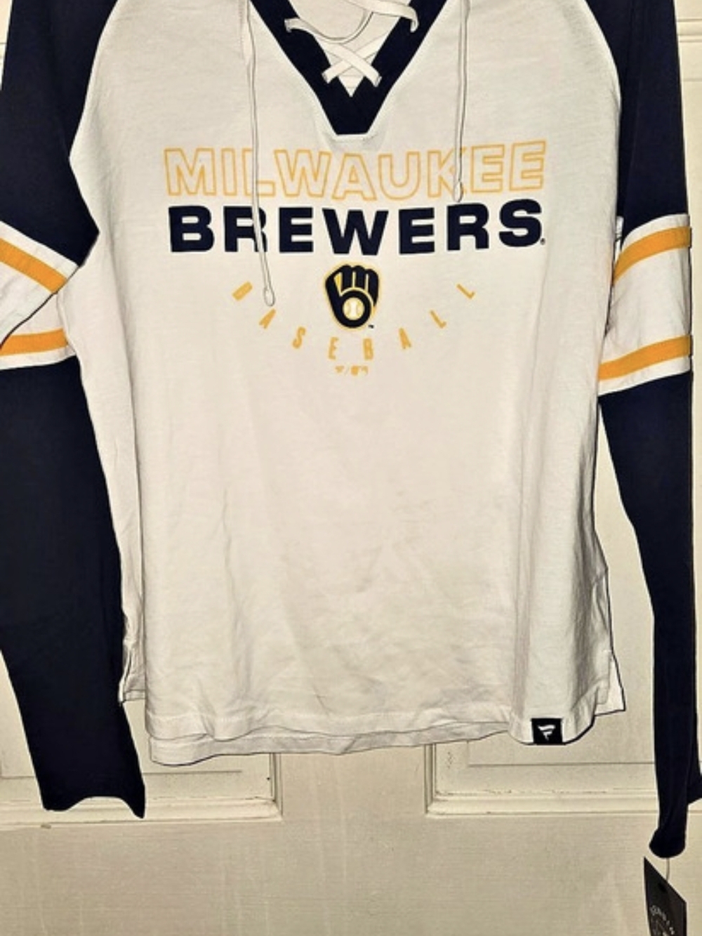 Fanatics Milwaukee Brewers MLB Long Sleeve Jersey Shirt Size Large NWT